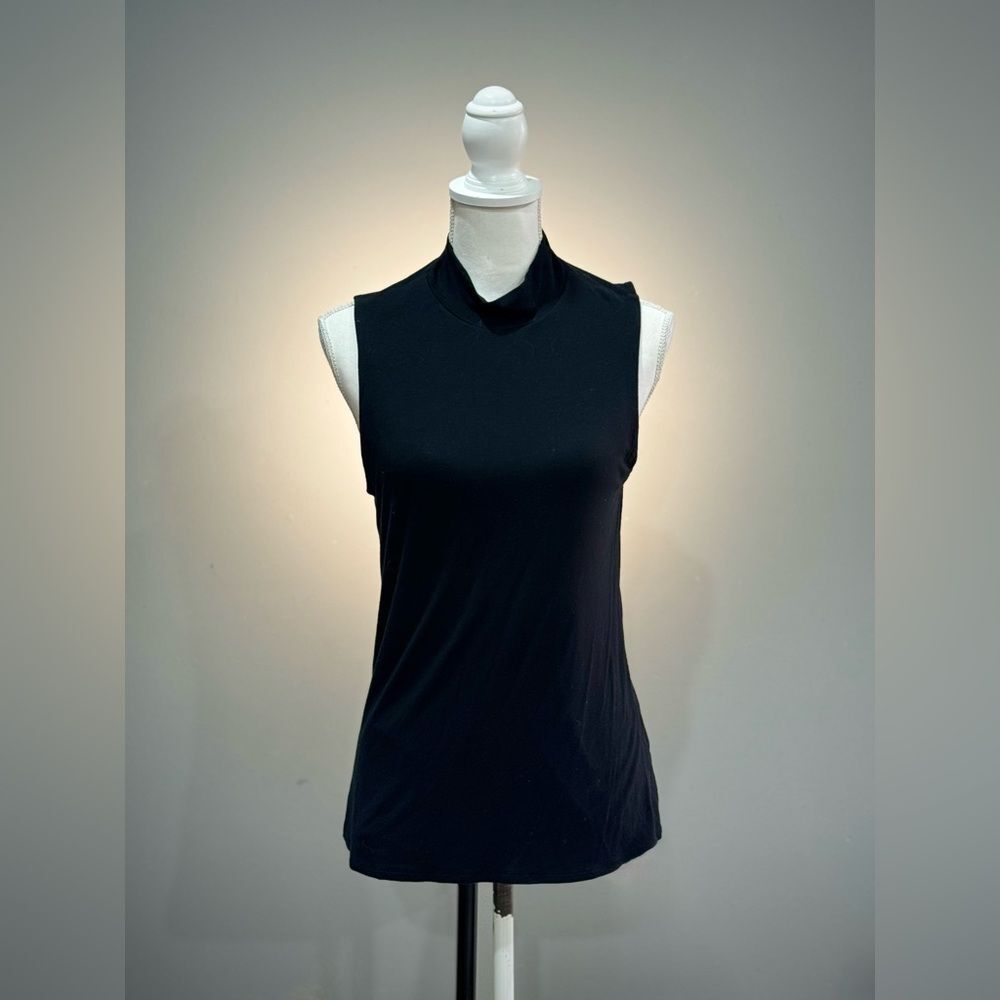Black Express Sleeveless Mock Neck Blouse Size L EUC